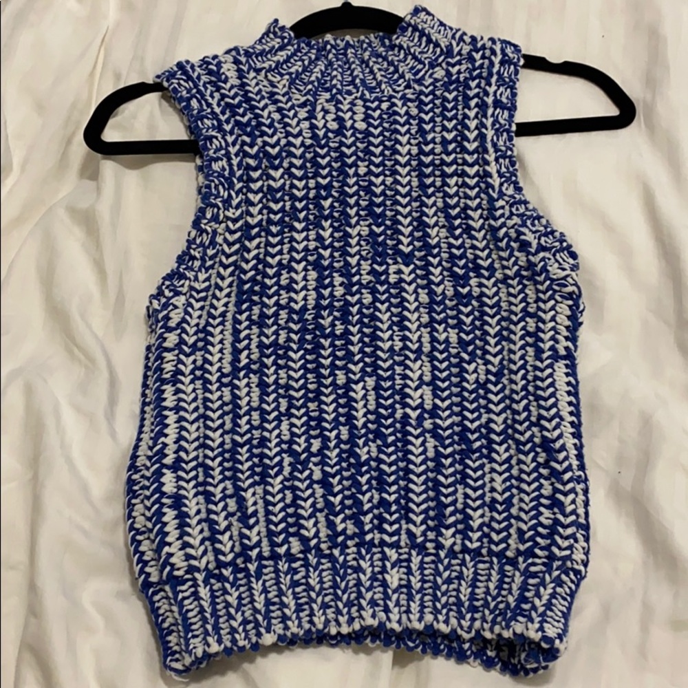 Alice + Olivia knitted sweater blue & white